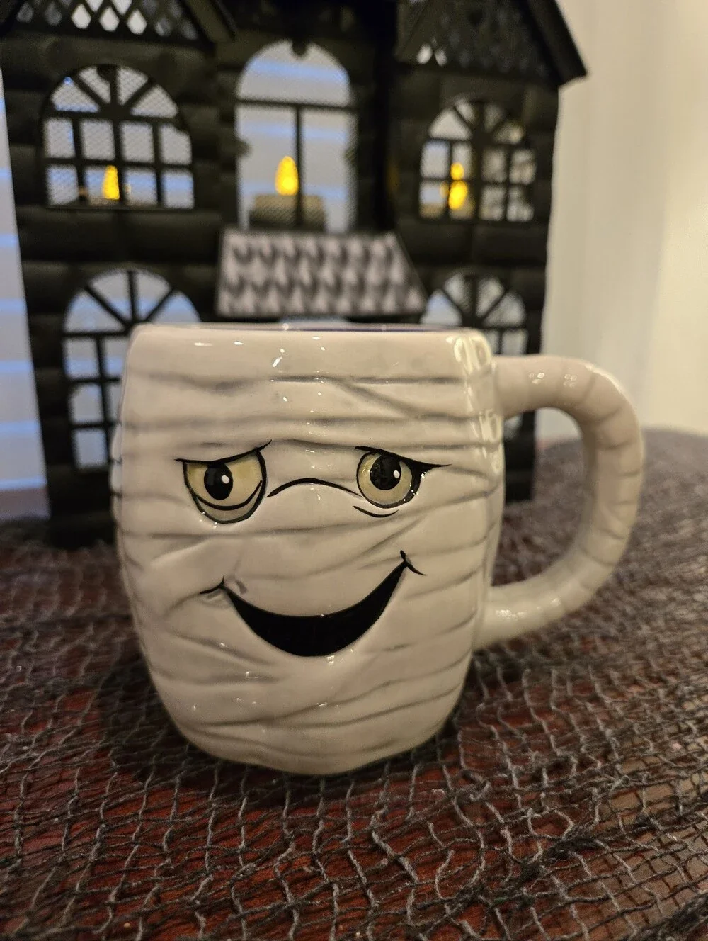 Cracker Barrel Halloween Mugs black cats and mummy